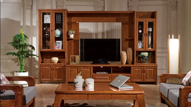 特大3M 3米全实木影视墙柜 客厅超大电视组合厅柜F605