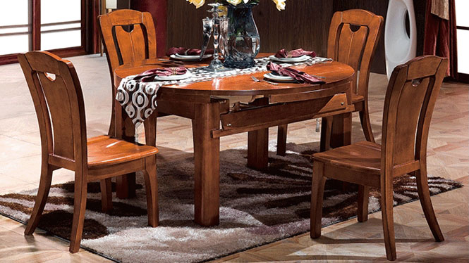 全实木餐台 高档多功能餐桌 餐厅餐桌椅组合 圆餐桌变身方餐桌F822
