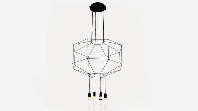 创意个性吊灯现代简约艺术餐厅客厅楼梯led几何线条吊灯8头D32