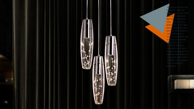 三头LED餐厅灯现代简约水晶餐吊灯时尚个性创意酒吧台客厅卧室灯D36