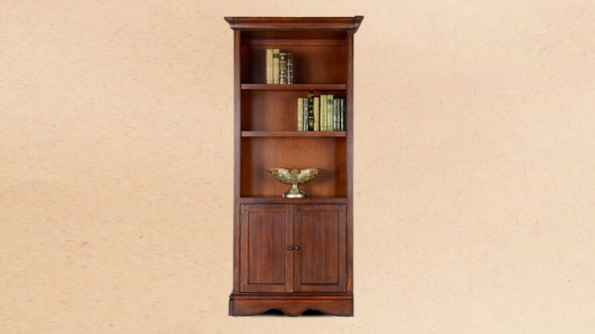 美式实木书柜书桌复古带门书架简易置物架自由组合600-43A-35