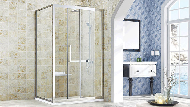 方型L型不锈钢玻璃门卫生间门隔断浴屏定制洗浴房322004