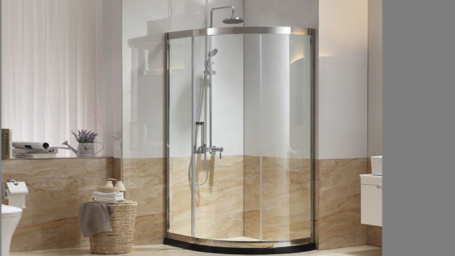 全弧形不锈钢淋浴房 钢化玻璃移门式浴屏玻璃门222005