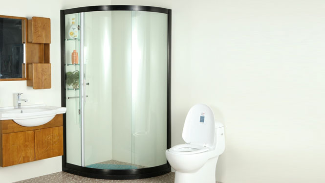 圆弧淋浴房整体定制 3C钢化玻璃 简易铝镁合金212004
