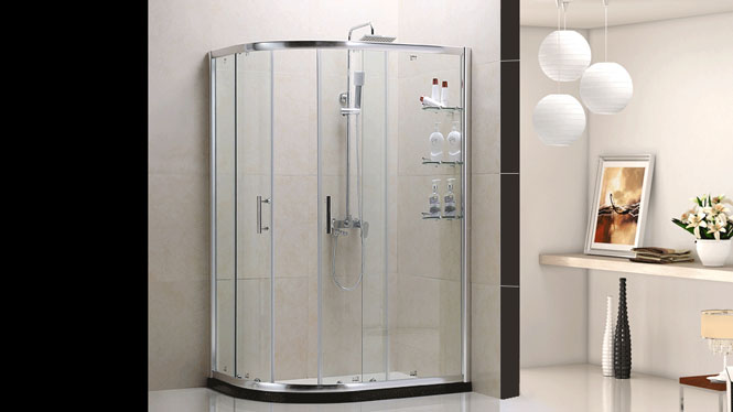 弧扇形铝材淋浴房整体浴室移门钢化玻璃隔断屏风212001